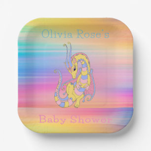 Assiettes En Carton Baby shower de Parties scintillant en or couleur d