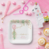 Assiettes En Carton Baby shower de Parties scintillant en or Eucalyptu (Fête)