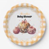 Assiettes En Carton Baby shower de patchs Disco Citrouille (Devant)