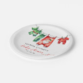 Assiettes En Carton Baby shower de Père Noël Red Holly (Angle)