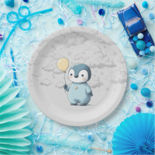 Assiettes En Carton Baby shower de pingouin