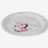 Assiettes En Carton Baby shower de pingouin (Angle)
