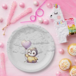 Assiettes En Carton Baby shower de pingouin