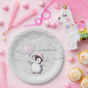 Assiettes En Carton Baby shower de pingouin
