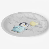 Assiettes En Carton Baby shower de pingouin (Angle)