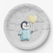 Assiettes En Carton Baby shower de pingouin (Devant)