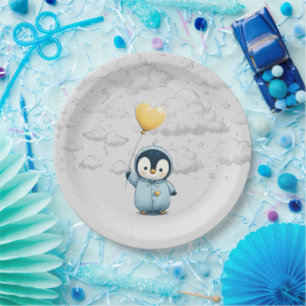 Assiettes En Carton Baby shower de pingouin