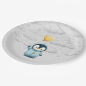 Assiettes En Carton Baby shower de pingouin (Angle)