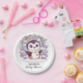 Assiettes En Carton Baby shower de pingouin mignon (Fête)