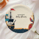 Assiettes En Carton Baby shower de pirate nautique<br><div class="desc">Ajoutez une touche de magie maritime à votre baby shower avec notre Ahoy C’est un Boy Pirate Ship Plaques en papier nautique ! Ces assiettes exquises présentent une charmante conception de bateaux de pirates, des détails nautiques comme des ancres et des vagues, et un message amusant "Ahoy It’s a Boy"....</div>