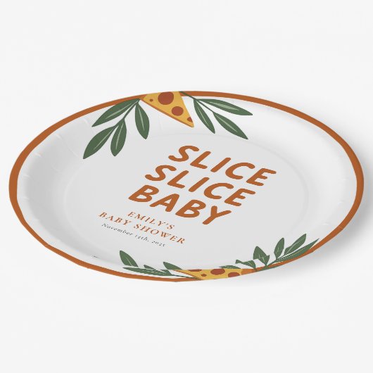 Assiettes En Carton Baby shower de pizza pour bébés Slice Slice (Angle)