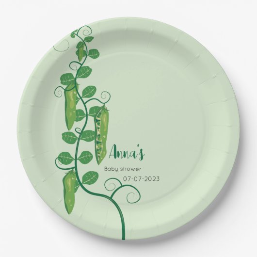 Assiettes En Carton Baby shower de pois doux (Devant)