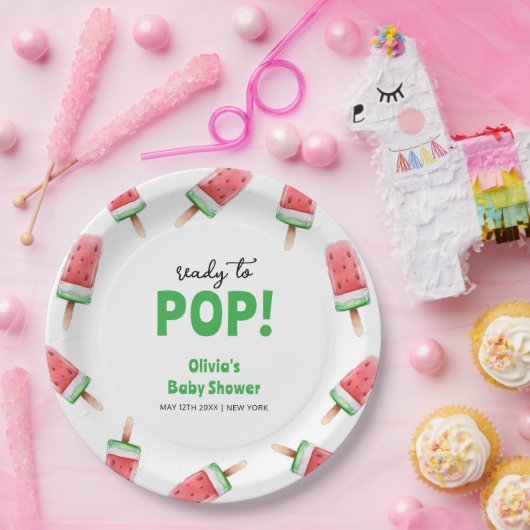 Assiettes En Carton Baby shower de Popcicule de crème glacée Watermelo (Fête)