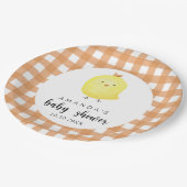 Assiettes En Carton Baby shower de poulet aquarelle (Angle)