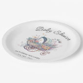 Assiettes En Carton Baby shower de poussette de bébé fée (Angle)