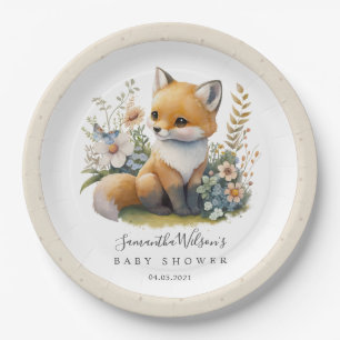 Assiettes En Carton Baby shower de printemps mou Woodland Baby Fox