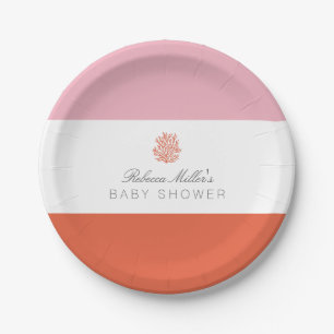 Assiettes En Carton Baby shower de récif coralien