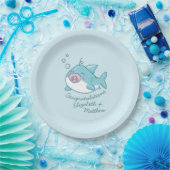 Assiettes En Carton Baby shower de requin mignon Kawaii fille rose (Fête)