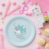 Assiettes En Carton Baby shower de requin mignon Kawaii fille rose (Fête)