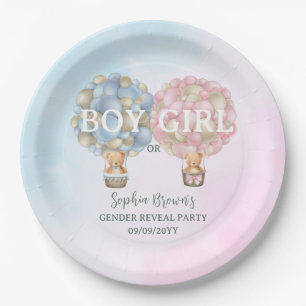 Assiettes En Carton Baby shower de révélation de genre garçon ou fille