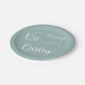 Assiettes En Carton Baby shower de script minimal vert (Angle)