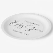 Assiettes En Carton Baby shower de script moderne (Angle)