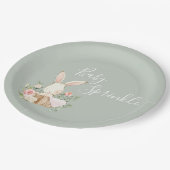 Assiettes En Carton Baby shower de script Sage Green Baby Sprinkle (Angle)