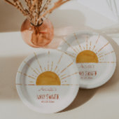 Assiettes En Carton Baby shower de soleil jaune Boho