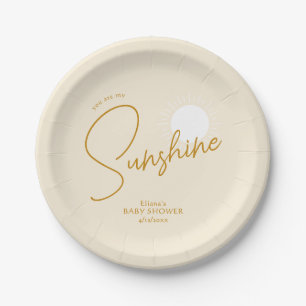 Assiettes En Carton Baby shower de soleil minimaliste Boho