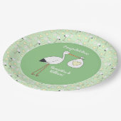 Assiettes En Carton Baby shower de source de la cigogne (Angle)