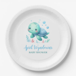 Assiettes En Carton Baby shower de tortues d'eau