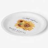 Assiettes En Carton Baby shower de tournesol rustique jaune (Angle)