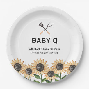 Assiettes En Carton Baby shower de tournesol Rustique moderne BBQ