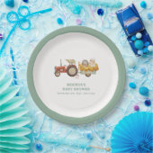 Assiettes En Carton Baby shower de tracteur de ferme de hérisson migno (Fête)