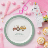 Assiettes En Carton Baby shower de tracteur de ferme de hérisson migno (Fête)