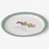 Assiettes En Carton Baby shower de tracteur de ferme de hérisson migno (Angle)
