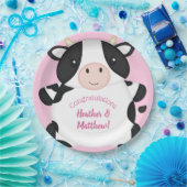 Assiettes En Carton Baby shower de vache rose (Fête)
