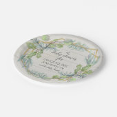 Assiettes En Carton Baby shower de verdure pour feuilles d'aquarelle d (Angle)