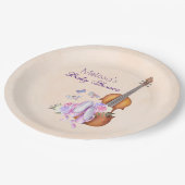 Assiettes En Carton Baby shower de violon, de chaussures de ballet et  (Angle)