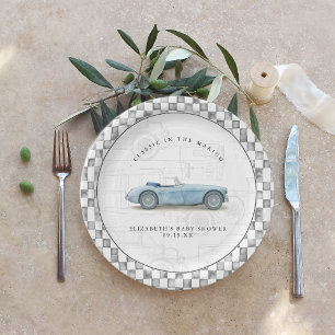 Assiettes En Carton Baby shower de voiture classique Vintage