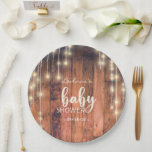 Assiettes En Carton Baby shower de voyants à cordes de bois rustique<br><div class="desc">Continuez votre thème avec ces lampes rustiques à cordes de bois lampes baby shower plaques de papier.</div>