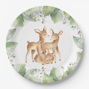Assiettes En Carton Baby shower de Woodland Little Deer