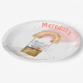 Assiettes En Carton Baby shower d'éléphant bébé, Plaques en papier (Angle)