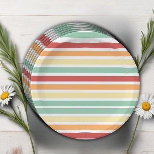 Assiettes En Carton Baby shower demi-marguerite rétro