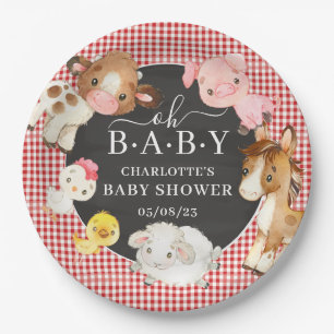 Assiettes En Carton Baby shower des animaux de ferme