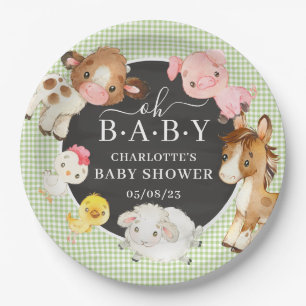 Assiettes En Carton Baby shower des animaux de ferme