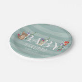 Assiettes En Carton Baby shower des animaux forestiers (Angle)