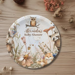Assiettes En Carton Baby shower des animaux forestiers<br><div class="desc">Apportez l'enchantement de la forêt à votre baby shower avec nos plaques de papier Baby shower Woodland Forest Animals. Ces charmantes assiettes présentent de délicieuses illustrations de créatures boisées au milieu d'une forêt luxuriante, ajoutant une touche de fantaisie à votre célébration. Conçues avec soin dans le détail, nos plaques en...</div>