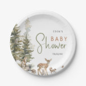 Assiettes En Carton Baby shower des animaux forestiers (Devant)