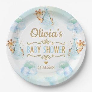 Assiettes En Carton Baby shower des ballons de la Girafe pour bébés